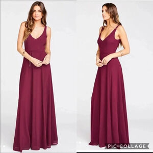 Show Me Your Mumu Jenn Maxi Dress Gown Burgundy M
